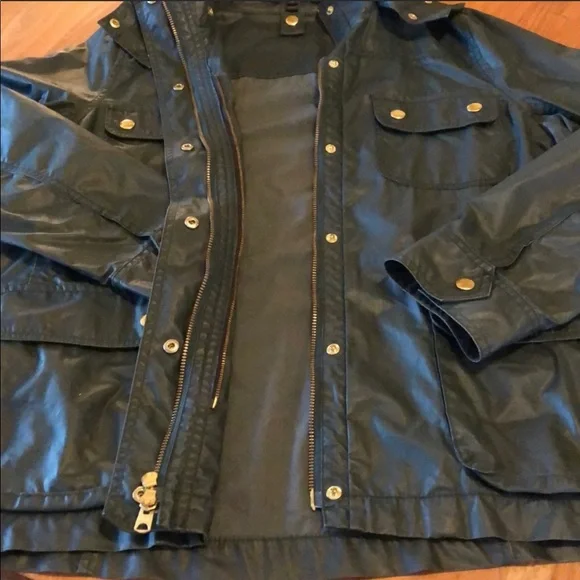 J. Crew army green rain jacket - Picture 2 of 8